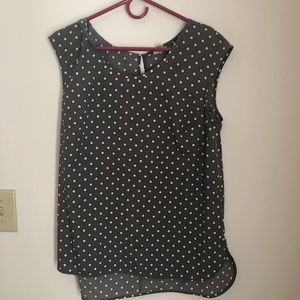 Merona dark grey blouse with white stars